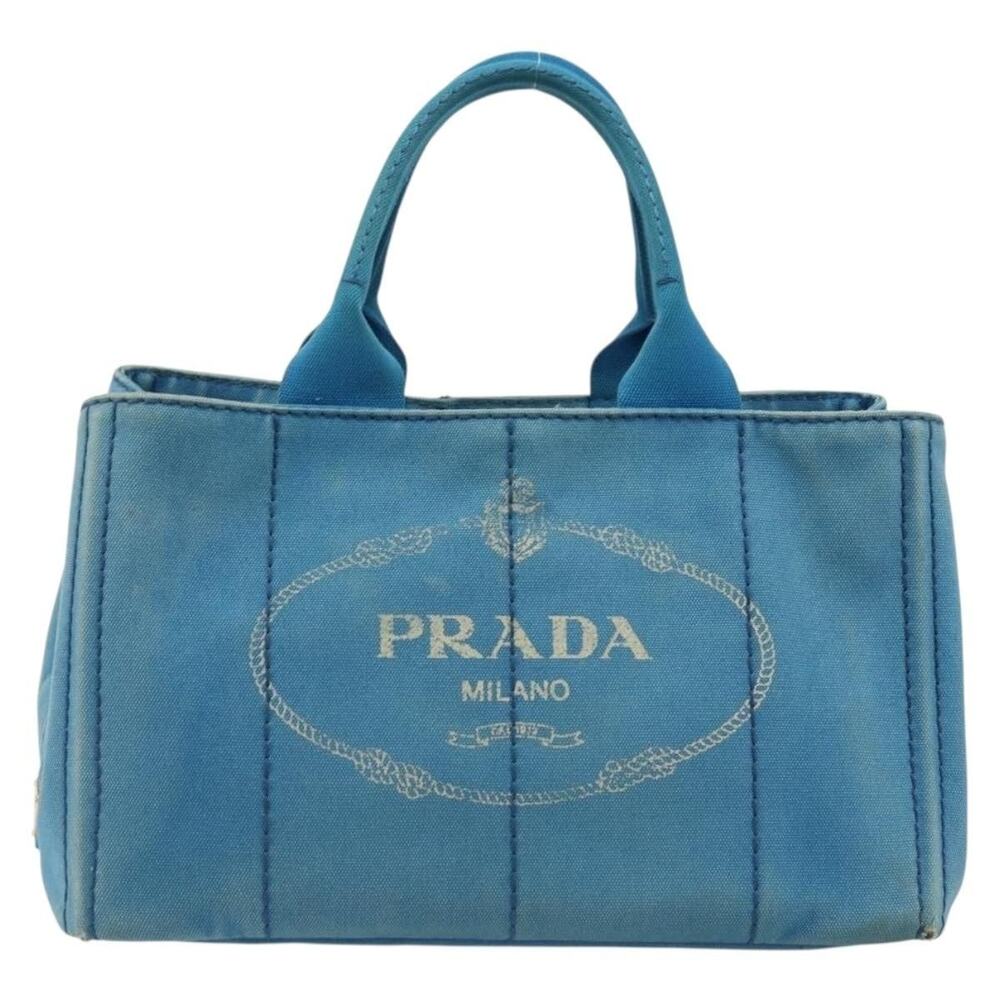 Prada Canvas Kanapa MM Handbag Blue